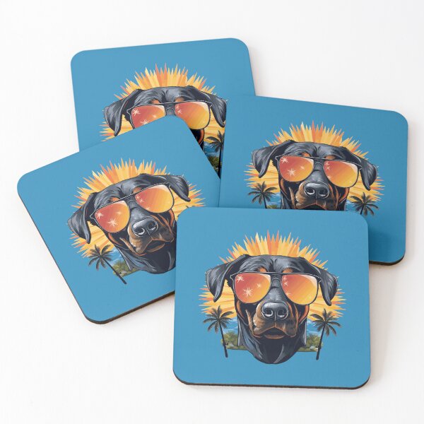 Item preview, Kobe's Sunset Glow: Tropical Dog in Sunglasses designed and sold by URBN. WILD.
