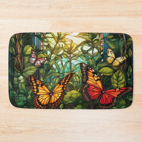 Item preview, Stained glass garden with butterflies and arch. designed and sold by ArtbyJanineTate.