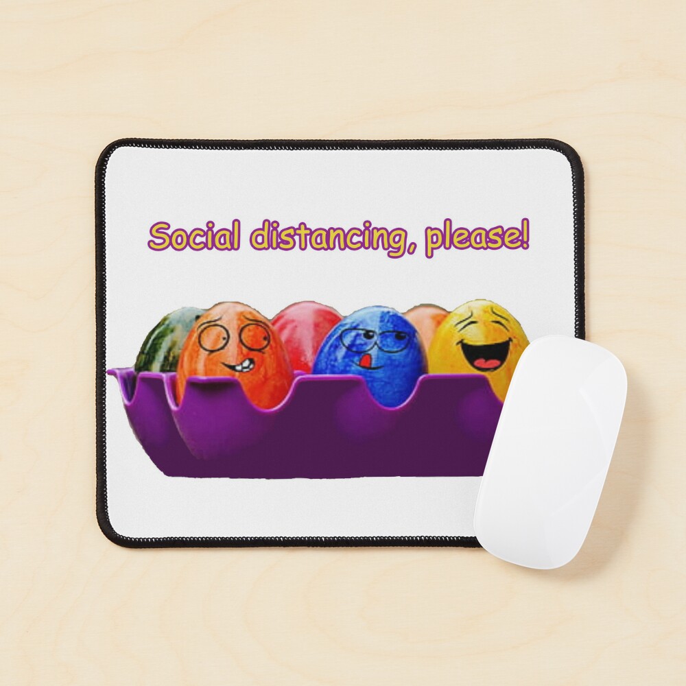 Funny Colorful Social Distancing Please Eggs In Tray