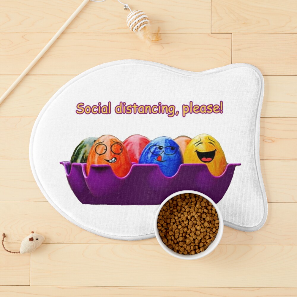 Funny Colorful Social Distancing Please Eggs In Tray