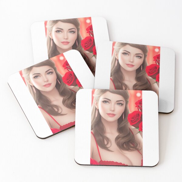Item preview, Woman's Day - AI Lady in love and roses designed and sold by lusiakotowska.