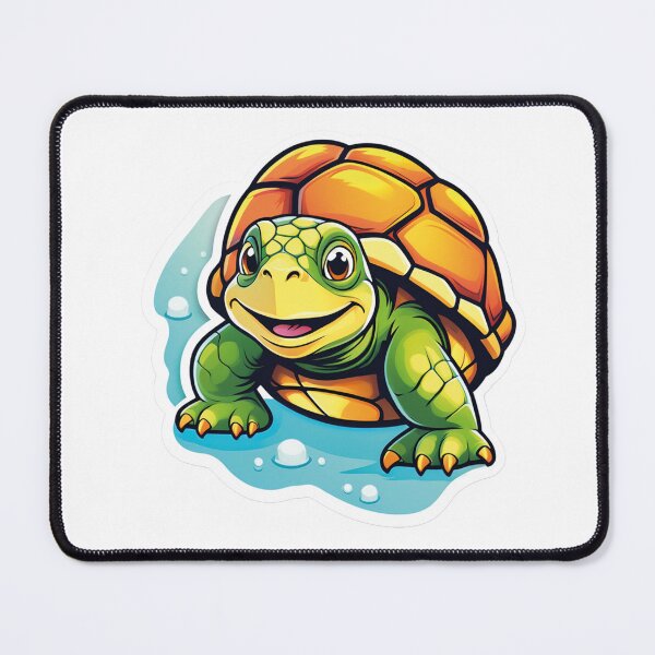 Item preview, Friendly turtle swims in blue waters designed and sold by Ink-Kreativ.