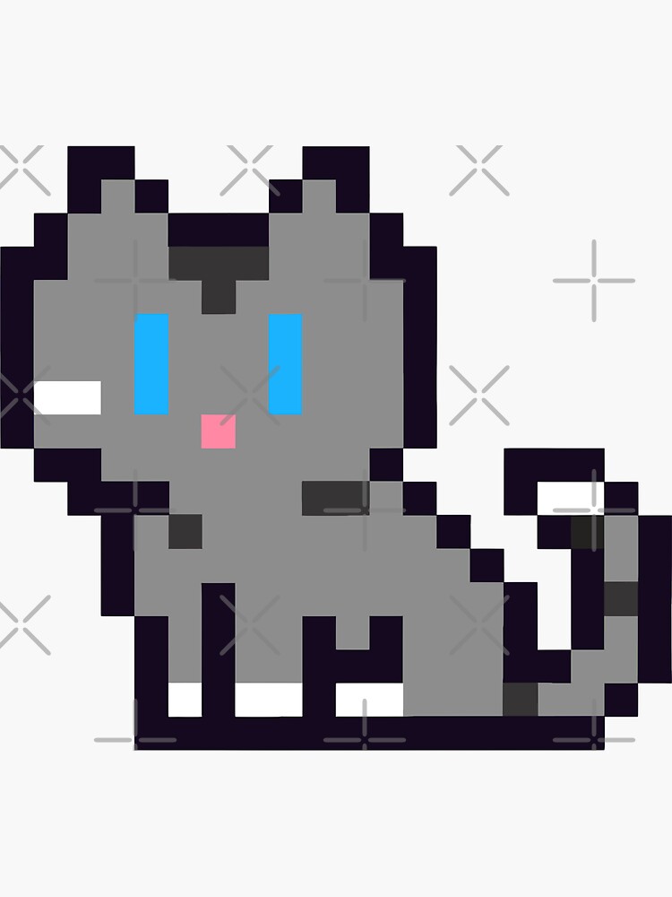 Thumbnail 3 of 3, Sticker, Gray Cat designed and sold by Flickingjane.