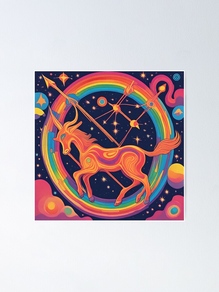 Thumbnail 1 von 3, Poster, Sagittarius, Zodiac Colorful Art designt und verkauft von ZodiBlend.