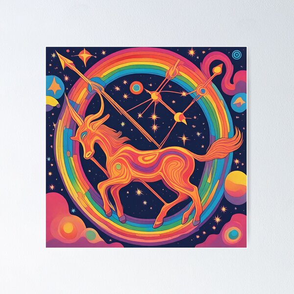 Artikelvorschau, Sagittarius, Zodiac Colorful Art entworfen und verkauft von ZodiBlend.
