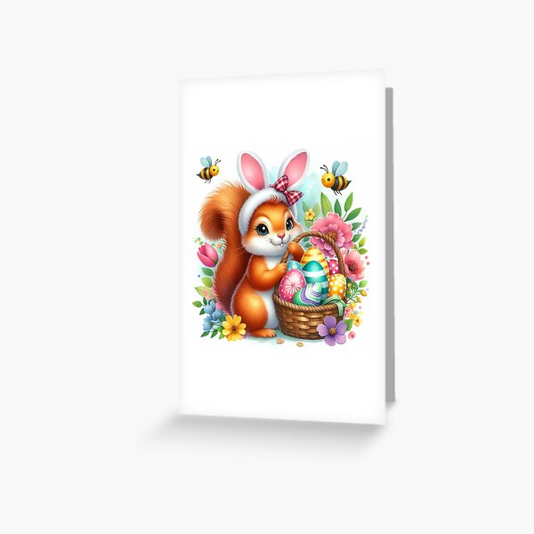 Artikel-Vorschau von Ostern süßes Eichhörnchen mit Eiern, designt und verkauft von MarVault.