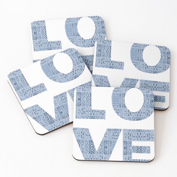 Item preview, Love motif in denim  designed and sold by Flowersonstuff.
