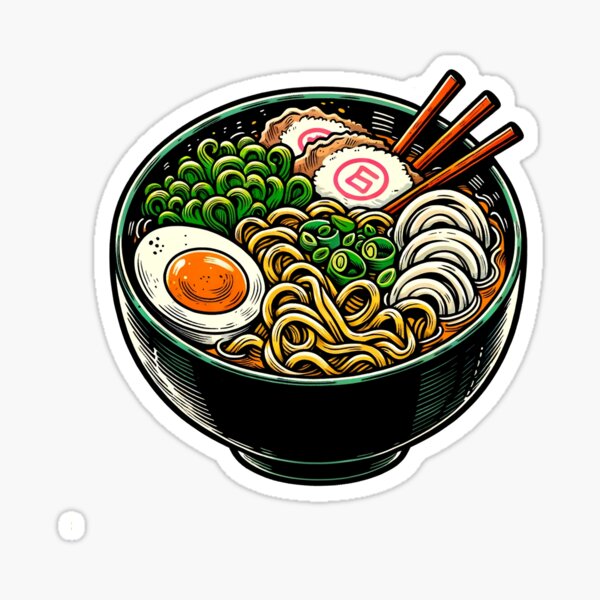 Vista previa del artículo con la obra «Tazón de ramen JDM», diseñado y vendido por LoveLabDesign.
