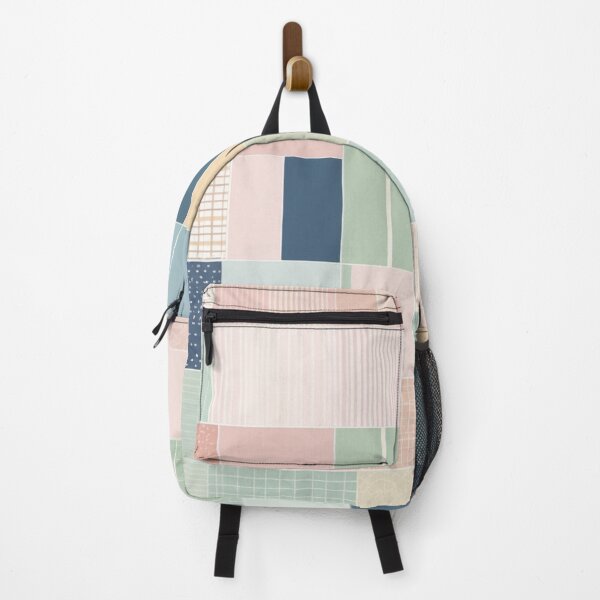 Item preview, mosaic color block with linier pattern lite pastel tone designed and sold by JangmiHorang.