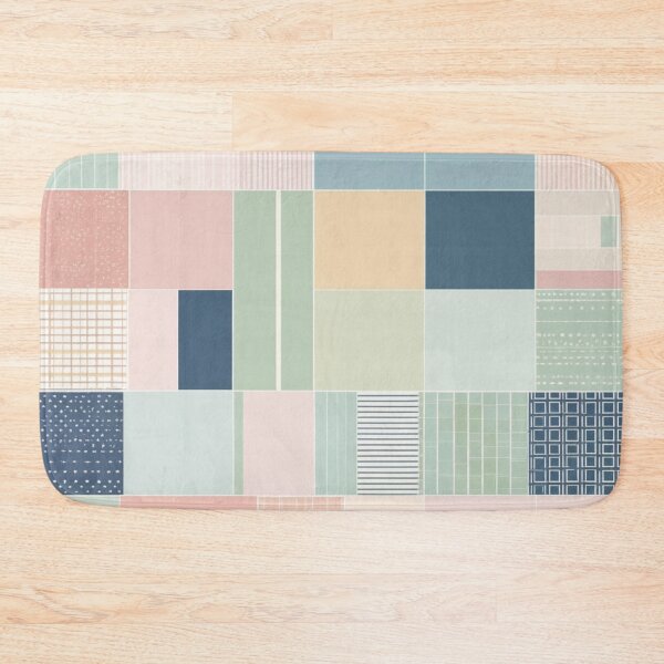 Item preview, mosaic color block with linier pattern lite pastel tone designed and sold by JangmiHorang.