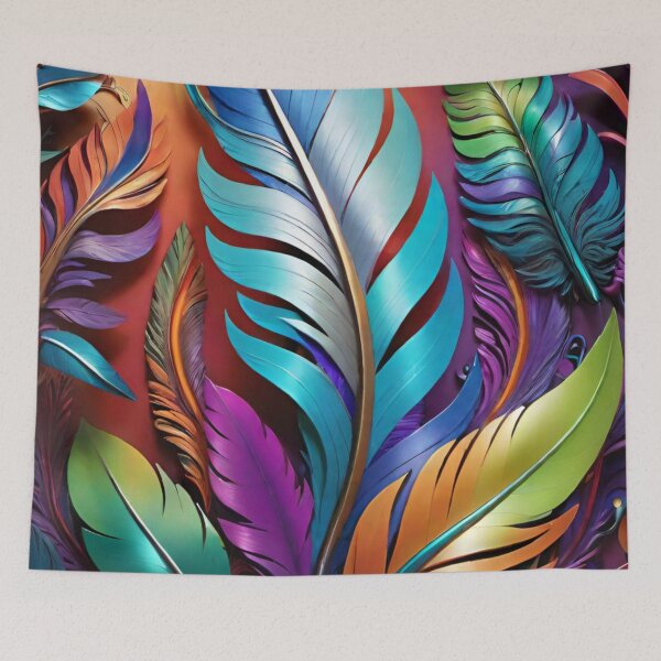 Item preview, Colorful feathers painting  designed and sold by Chantel Fourie.