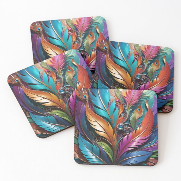 Item preview, Colorful feathers painting  designed and sold by Chantel Fourie.