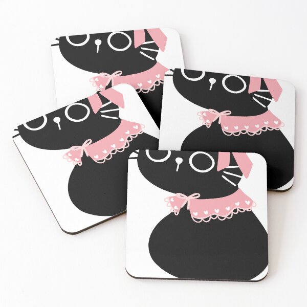 Item preview, Coquette black cat with pink bow designed and sold by Jan-Natsicha.