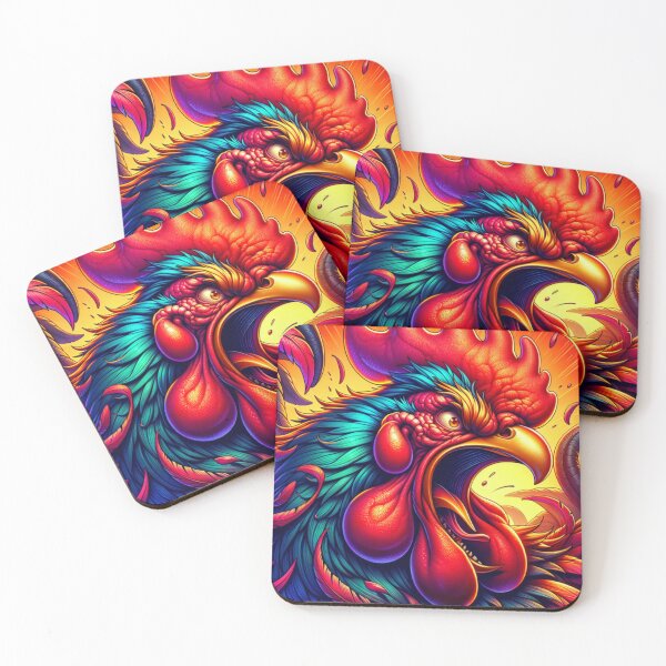 Item preview, angry rooster colorful mad chicken designed and sold by dimaxstore.