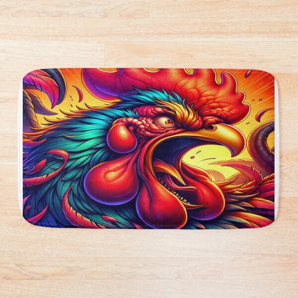Item preview, angry rooster colorful mad chicken designed and sold by dimaxstore.