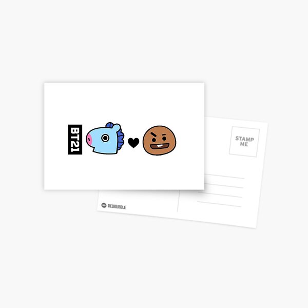 Bts Bt21 Mang X Rj J Hope X Jin Postcard By Oohfluff Redbubble