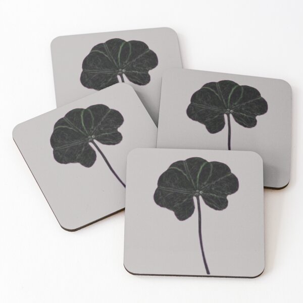 Item preview, Black 5 Leaf Clover Real Wild Plants on Pale Grey designed and sold by kattakitty.