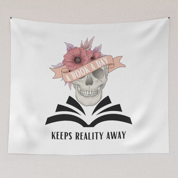 Item preview, a book day keeps reality away. designed and sold by khalidteez.