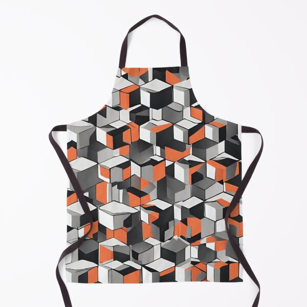 Item preview, Cube Abstract Orange Grey Pattern Premium designed and sold by StylesVero.