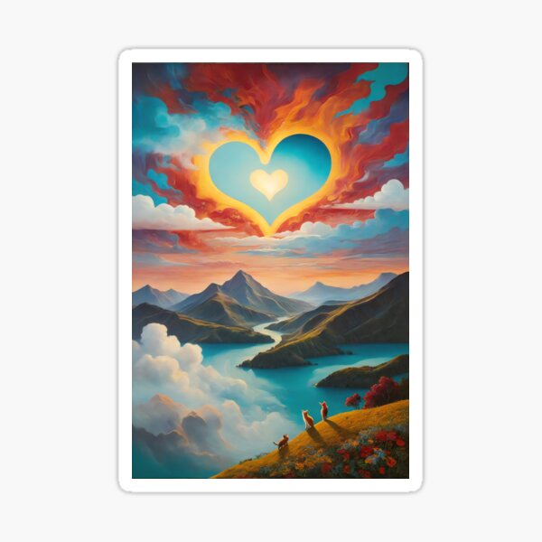 Whimsical Clouds: A Vibrant Journey Sticker