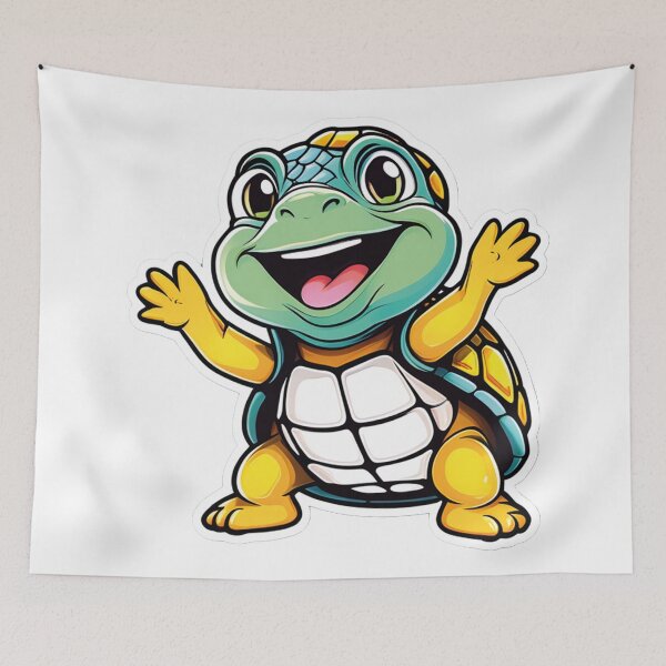 Item preview, Colorful cartoon turtle spreads joy designed and sold by Ink-Kreativ.