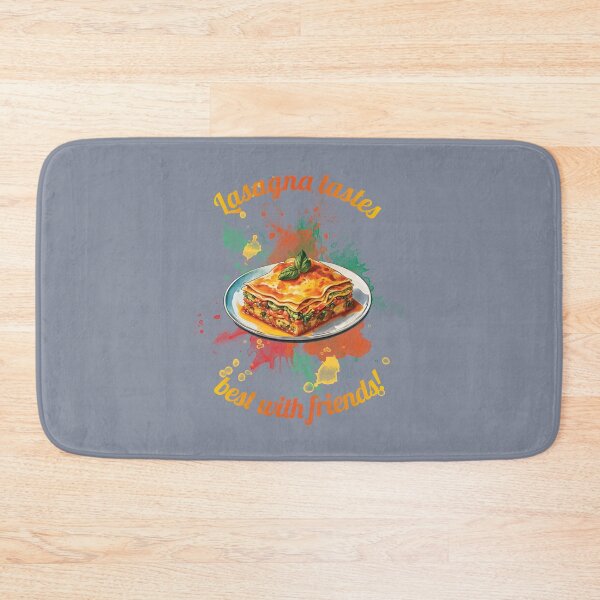 Item preview, Portion of lasagna with a basil leaf on a plate designed and sold by HarridanCreates.