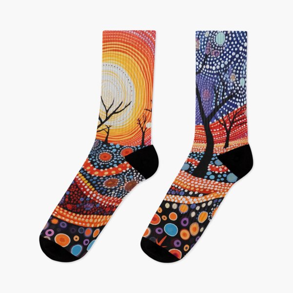 Item preview, Aboriginal Inspired Dot Art - Winter Sunrise designed and sold by GrinGalore.