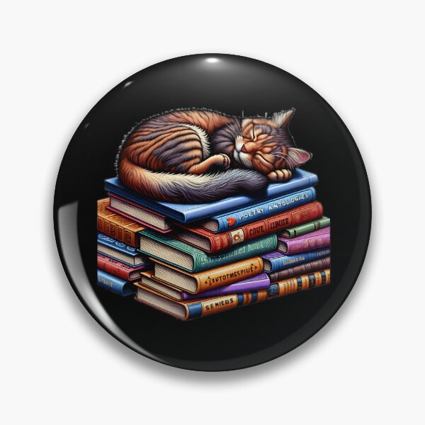 Item preview, Cute cat sleeping on books designed and sold by Merchattack.