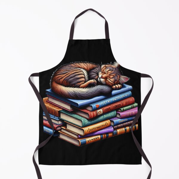 Item preview, Cute cat sleeping on books designed and sold by Merchattack.
