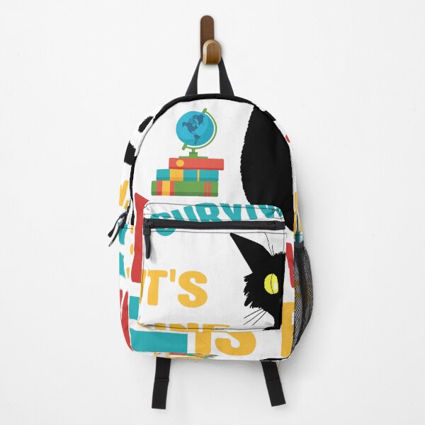 Item preview, I Survived 100 Days Everything Is Fine Black Kitten Vintage designed and sold by roboartpixel.