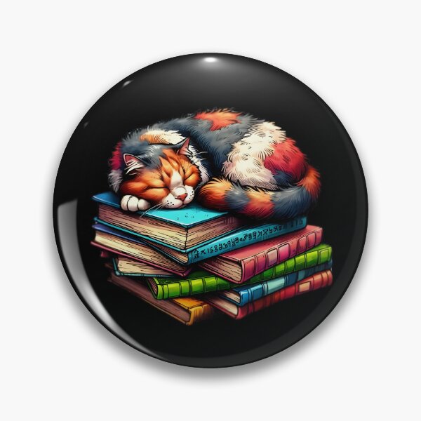 Item preview, Cute cat sleeping on books designed and sold by Merchattack.