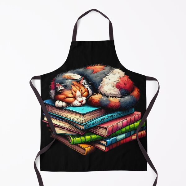 Item preview, Cute cat sleeping on books designed and sold by Merchattack.