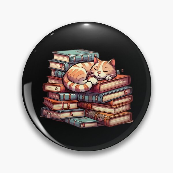 Item preview, Cute cat sleeping on books designed and sold by Merchattack.