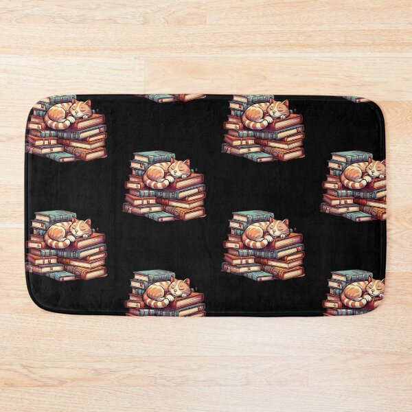Item preview, Cute cat sleeping on books designed and sold by Merchattack.