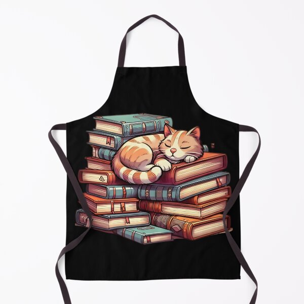 Item preview, Cute cat sleeping on books designed and sold by Merchattack.