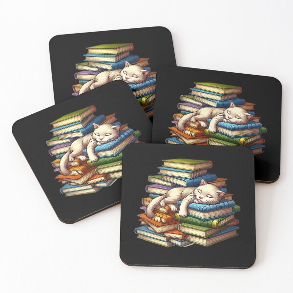 Item preview, Cute cat sleeping on books designed and sold by Merchattack.