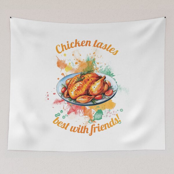 Item preview, Chicken with a sprig of thyme lying on a plate designed and sold by HarridanCreates.