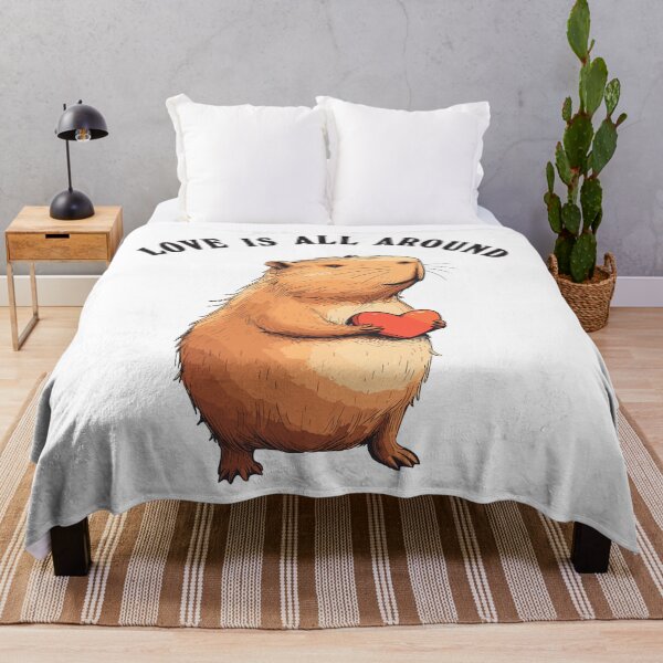 Item preview, Valentine Capybara Love Is All Around designed and sold by CosyTeal.
