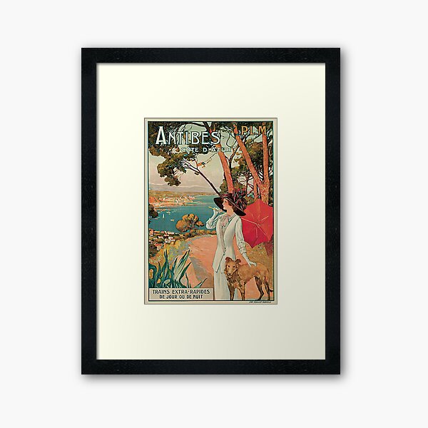 Vintage Antibes French Riviera Cote d'Azur ad Framed Art Print