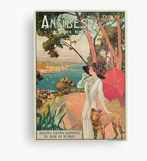 Vintage Antibes French Riviera Cote d'Azur ad Metal Print
