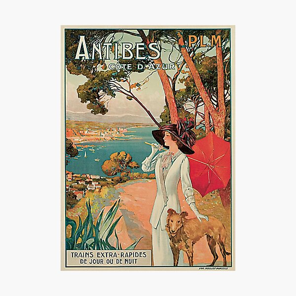Vintage Antibes French Riviera Cote d'Azur ad Photographic Print