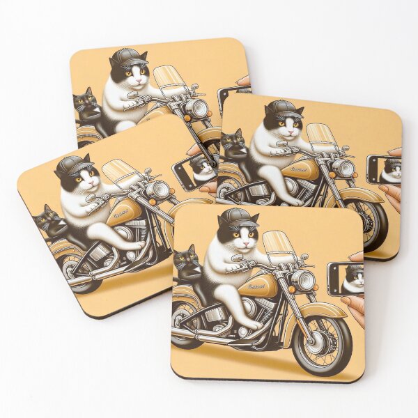 Item preview, Two cats on a Harley: The coolest duo in town designed and sold by FotoworldEdel.