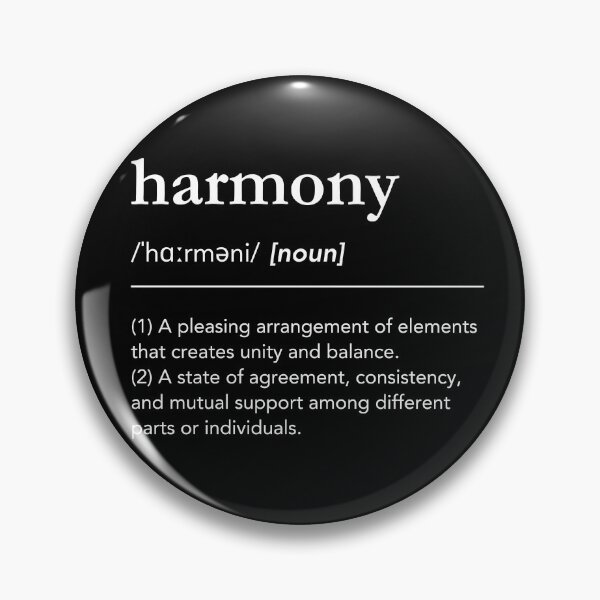 Item preview, Harmony definition, definition of harmony, harmony day, harmony dictionary art, yin and yang, simple, black and white, minimalist typography designed and sold by lagunaklein.