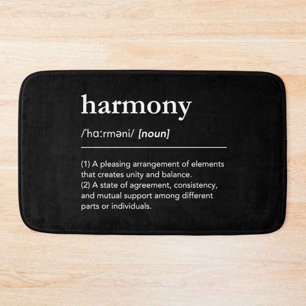 Item preview, Harmony definition, definition of harmony, harmony day, harmony dictionary art, yin and yang, simple, black and white, minimalist typography designed and sold by lagunaklein.