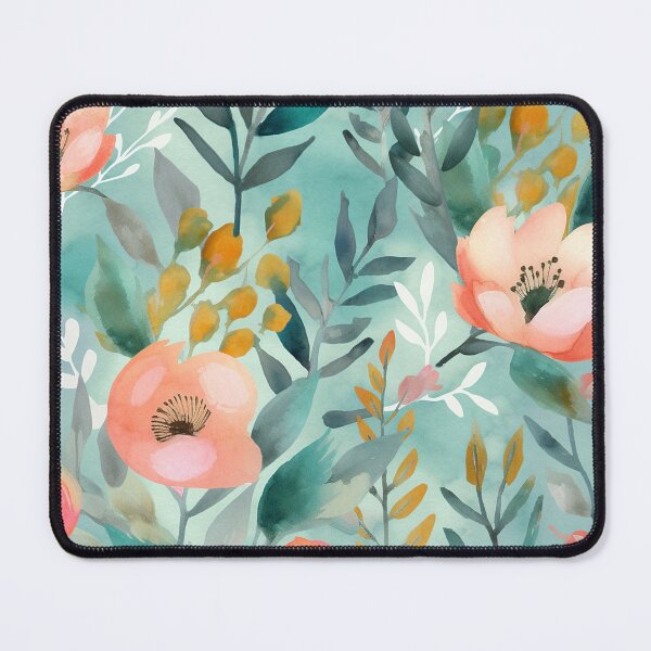 Item preview, Teal Whispers with Peach Petals designed and sold by EmeraldeaDesign.