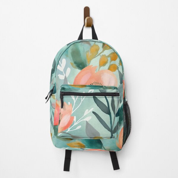 Item preview, Teal Whispers with Peach Petals designed and sold by EmeraldeaDesign.