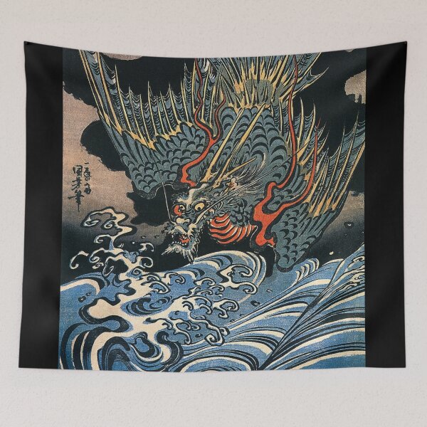 Item preview, Dragon flying above turbulent waves (1831) designed and sold by TheHappyK.