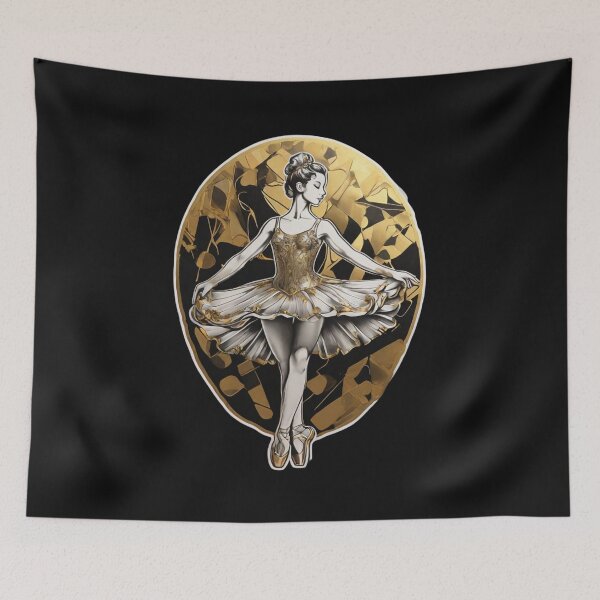 Item preview, Golden Ballerina: A Portrait of Elegance and Grace with Retro Twist. designed and sold by NewtBoo.