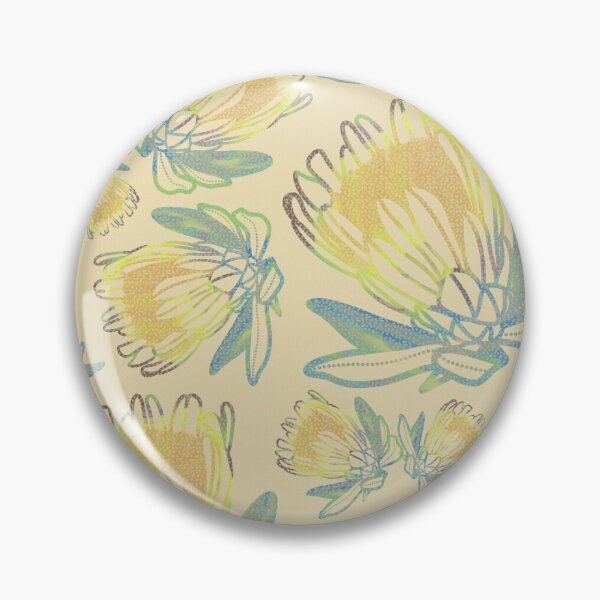Item preview, Sunny Kirribilli Day - Australian Proteas in Lively Yellow, Coastal-Inspired Pattern designed and sold by Jay Dee Dearness.