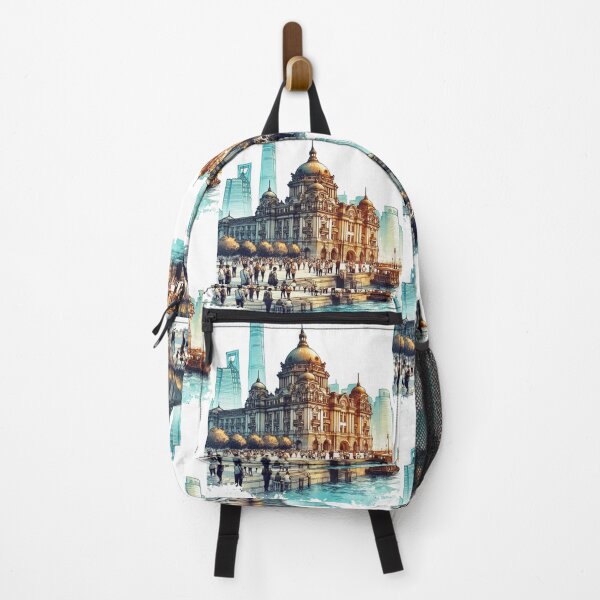 Item preview, Shanghai Skyline Watercolor Illustration designed and sold by PaintMeWorld.